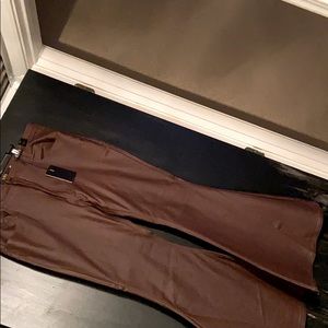 women’s Brown pleather bells NWT